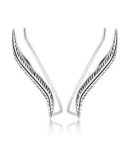 Silver Leaf Shaped Earrings EL-31
